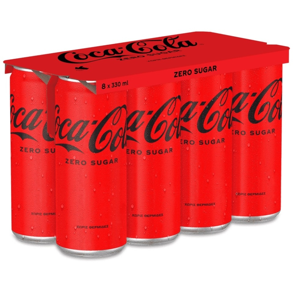 COCA COLA Αναψυκτικό Cola Zero Κουτί 8x330ml