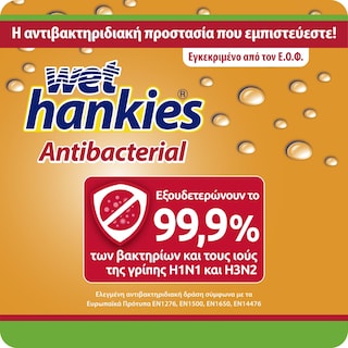 WET HANKIES | Αντιβακτηριδιακά Μαντηλάκια Πορτοκάλι 4x15 Τεμάχια