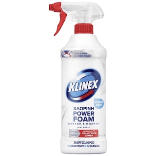 KLINEX | Αφρός Καθαρισμού Μπάνιου Power Foam Χλώριο 435ml
