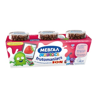 FRUTOMANIACS | Επιδόρπιο Γιαουρτιού Φράουλα Σοκολατομπαλίτσες 3x140g