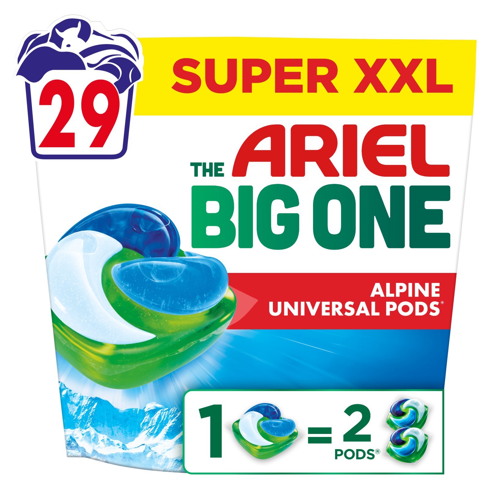 Kάψουλες Πλυντηρίου Ρούχων Allin1 Pods The Big One Alpine 29 Τεμάχια