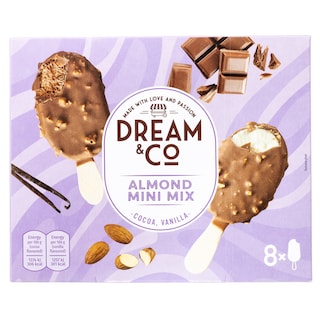 DREAM & CO | Παγωτό Ξυλάκι Mini Mix Βανίλια Κακάο 8x36g