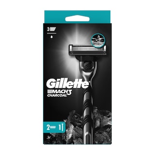 GILLETTE | Ξυριστική Μηχανή Mach3 Charcoal + 2 Ανταλλακτικά 1 Τεμάχιο