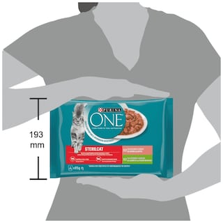 PURINA ONE | Γατοτροφή Sterilcat Σολομός Καρότα Γαλοπούλα Φασολάκια 4x85g