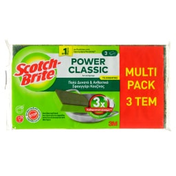 SCOTCH BRITE | Σφουγγάρι Κουζίνας Αντιβακτηριδιακό 3 Τεμάχια