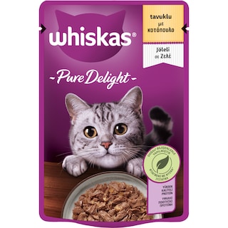 WHISKAS | Γατοτροφή Pure Delight Κοτόπουλο σε Ζελέ 85g