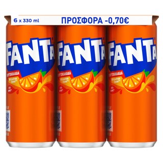 FANTA | Αναψυκτικό Πορτοκαλάδα Κόκκινη Κουτί 6x330ml Έκπτωση 0.7Ε