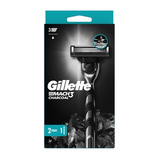 GILLETTE | Ξυριστική Μηχανή Mach3 Charcoal + 2 Ανταλλακτικά 1 Τεμάχιο