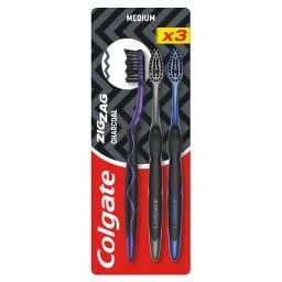 COLGATE | Οδοντόβουρτσα Zig Zag Charcoal 3 Τεμάχια
