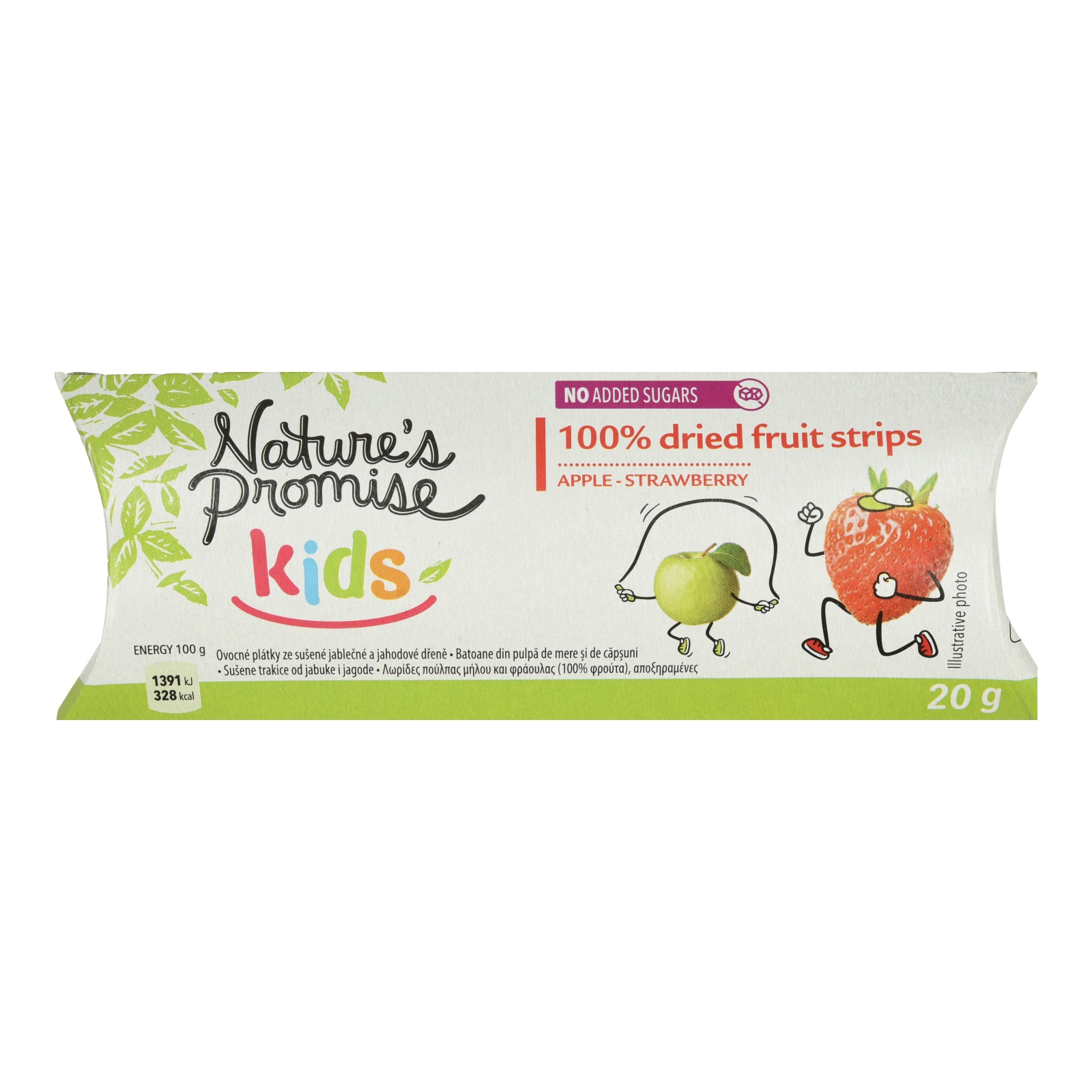 Αποξηραμένα Φρούτα Λωρίδες Μήλο Φράουλα 20g