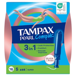 TAMPAX | Ταμπόν Compak Pearl Super 16 Τεμάχια