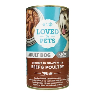 LOVED BY PETS | Σκυλοτροφή Βοδινό και Πουλερικά σε Σάλτσα 1.24kg