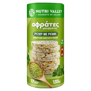 NUTRI VALLEY | Ρυζογκοφρέτες Ρίγανη Vegan 135g