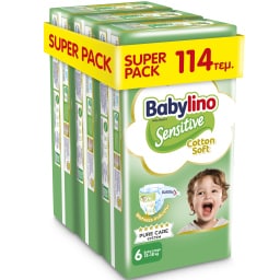 BABYLINO | Πάνες Sensitive Cotton Soft No6 114 Τεμάχια