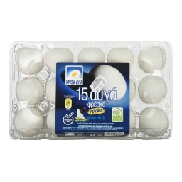 ΧΡΥΣΑ ΑΥΓΑ | Φρέσκα Αυγά Αχυρώνα Λευκά 15 Τεμάχια