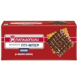 ΠΑΠΑΔΟΠΟΥΛΟΥ | ΠΤΙ ΜΠΕΡ | Μπισκότα Πτι Μπερ με Επικάλυψη Σοκολάτας 200g