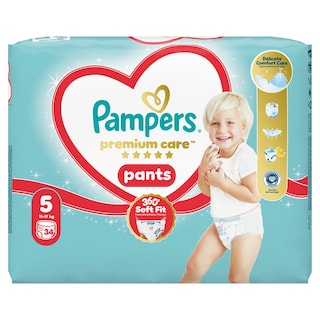 PAMPERS | Πάνες βρακάκι Μωρού Premium Pants Νο5 12-17kg 34 Τεμάχια