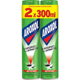 AROXOL | Εντομοκτόνο Spray Κατσαρίδες Μυρμήγκια 2x300ml