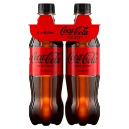 COCA COLA | ZERO | Αναψυκτικό Cola Zero Φιάλη 4x500ml