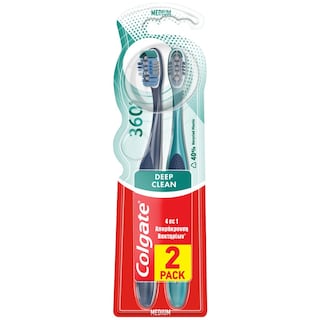 COLGATE | Οδοντόβουρτσα 360 Medium 2 Τεμάχια