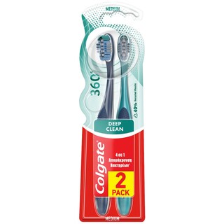 COLGATE | Οδοντόβουρτσα 360 Medium 2 Τεμάχια