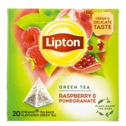 LIPTON | Τσάι Πράσινο Raspberry Ρόδι 20x1.4g
