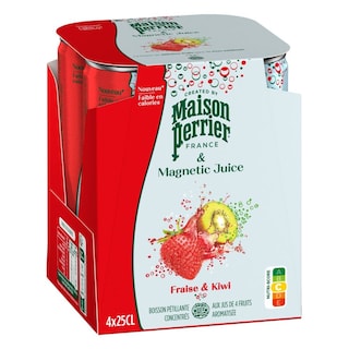 PERRIER | Ανθρακούχο Νερό Maison Perrier Φράουλα και Ακτινίδιο 4x250ml