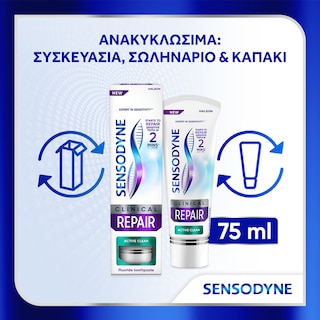 SENSODYNE | Οδοντόκρεμα Active Clean Clinical Repair 75ml