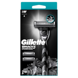 GILLETTE | Ξυριστική Μηχανή Mach3 Charcoal + 2 Ανταλλακτικά 1 Τεμάχιο