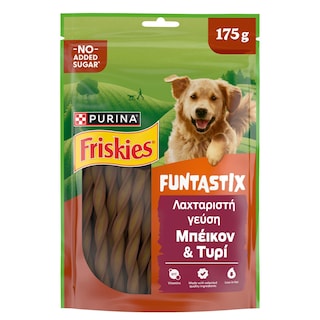 FRISKIES | Snack Σκύλωv Funtastix Μπέικον και Τυρί 175g