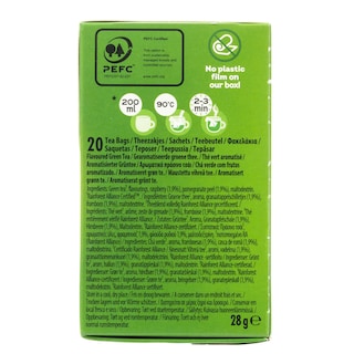 LIPTON | Τσάι Πράσινο Raspberry Ρόδι 20x1.4g