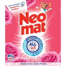 NEOMAT | Σκόνη Πλυντηρίου Ρούχων Άγριο Τριαντάφυλλο 40 Μεζούρες