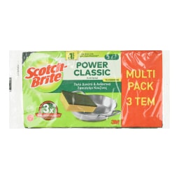 SCOTCH BRITE | Σφουγγάρι Πράσινο Κουζίνας 3 Τεμάχια