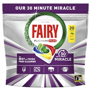 FAIRY | Κάψουλες Πλυντηρίου Πιάτων Platinum Plus Miracle Λεμόνι 20 Τεμάχια