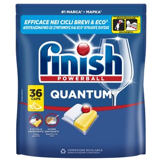 FINISH | Κάψουλες Πλυντηρίου Πιάτων Quantum Allin1 Lemon 36 Tεμάχια
