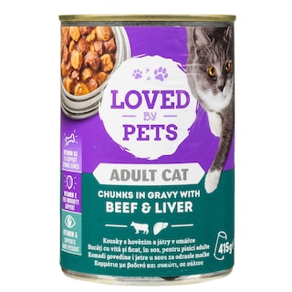 LOVED BY PETS | Γατοτροφή Βοδινό και Συκώτι σε Σάλτσα 415g