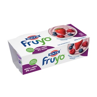 FRUYO | Επιδόρπιο Στραγγιστού Γιαουρτιού 0% Φρούτα του Δάσους 2x150g
