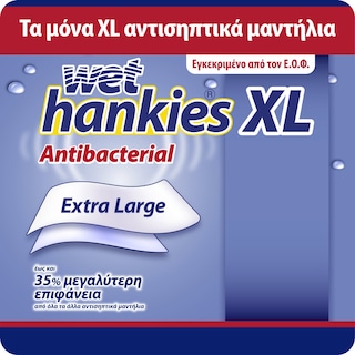 WET HANKIES | Αντιβακτηριδιακά Μαντηλάκια XL 4x15 Τεμάχια
