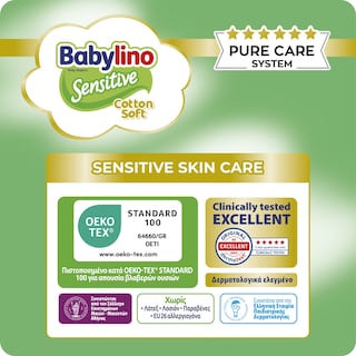 BABYLINO | Πάνες Sensitive Cotton Soft No5 132 Τεμάχια