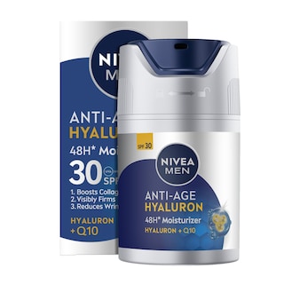 NIVEA | Ενυδατική Κρέμα Men Anti-Age Hyaluron + Q10 SPF30 50ml