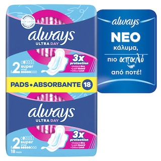 ALWAYS | Σερβιέτες Ultra Day Long Plus 18 Τεμάχια