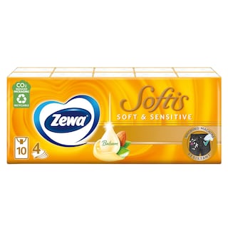 ZEWA | Χαρτομάντηλα Τσέπης Soft & Sensitive 10 Τεμάχια
