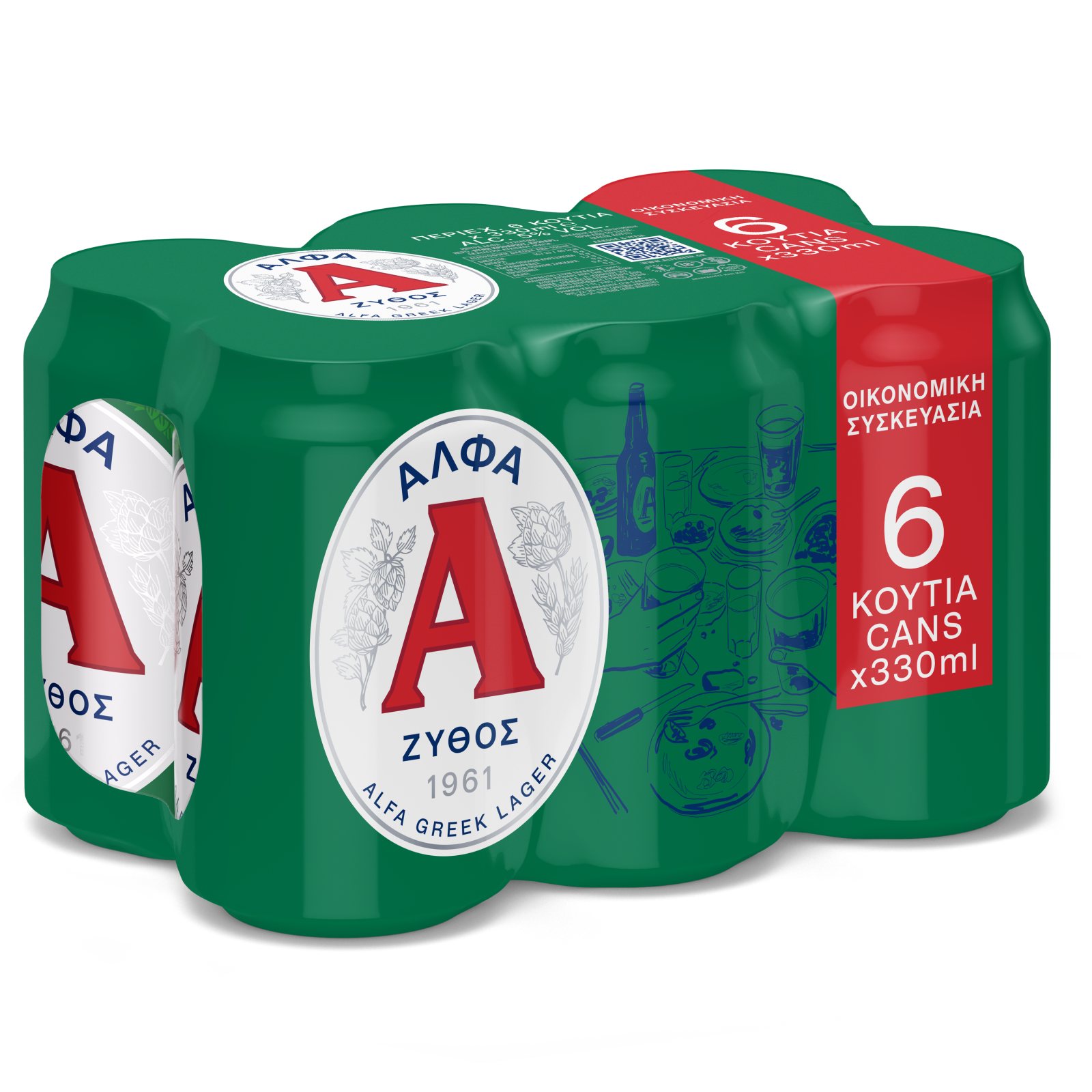 ΑΛΦΑ Μπύρα Lager Κουτί 6x330ml