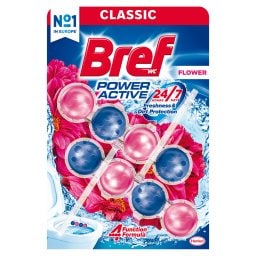 BREF | Μπλοκ Τουαλέτας WC Power Active Flower 2x50g