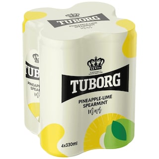 TUBORG | Αναψυκτικό Ανανάς Λάιμ Δυόσμος Κουτί 4x330ml