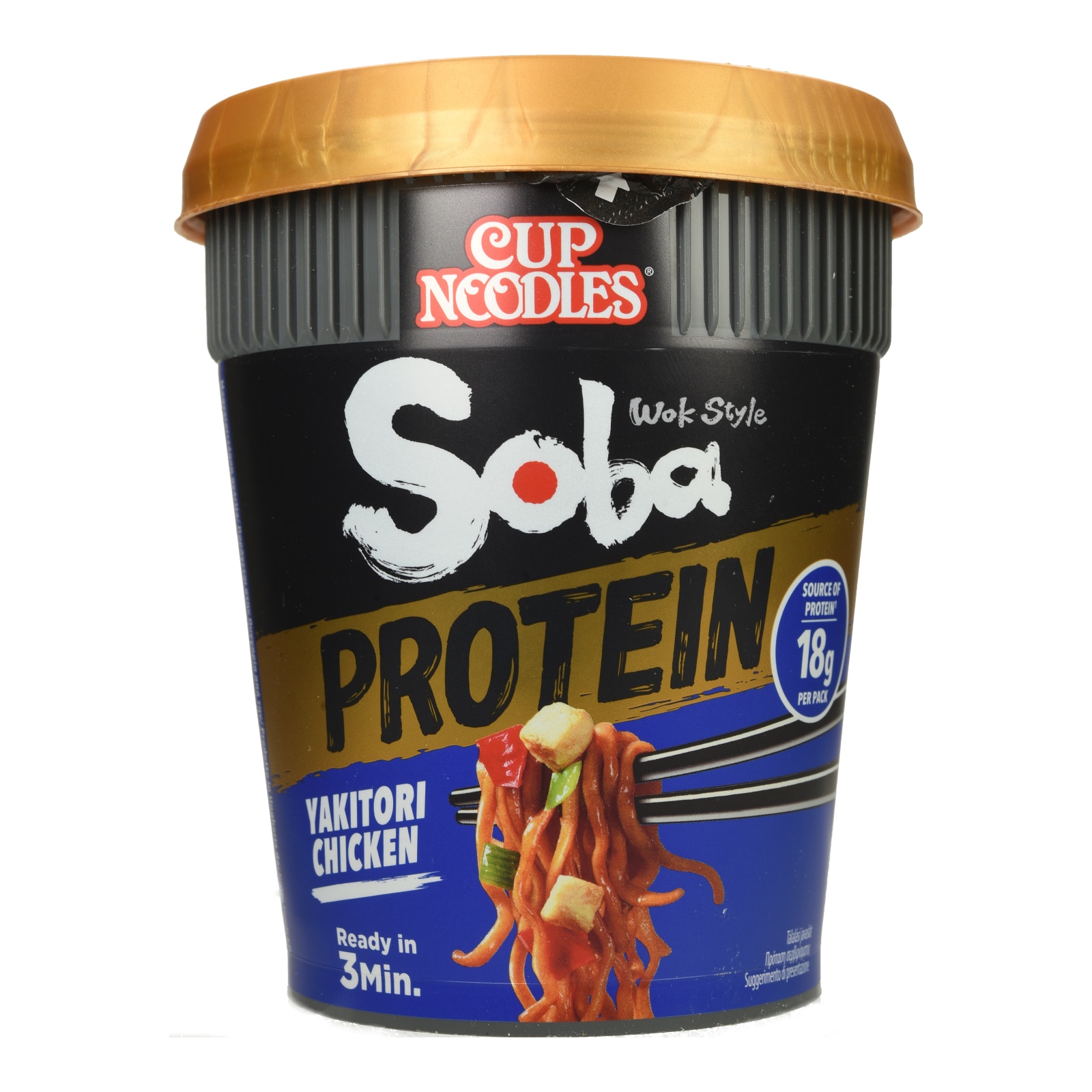 Noodles Cup Soba Protein Κοτόπουλο Γιακιτόρι 90g