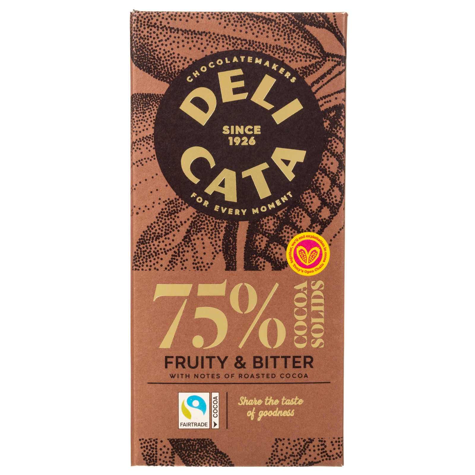 DELICATA Μαύρη Σοκολάτα 75% Κακάο 100g