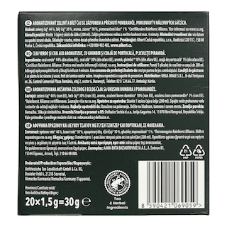 PERLA BEVERAGES | Τσάι Πράσινο Τζίντζερ Πορτοκάλι 20x1.5g