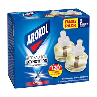 AROXOL | Εντομοαπωθητικό Υγρό 120 Νύχτες Ανταλλακτικό 2x45ml