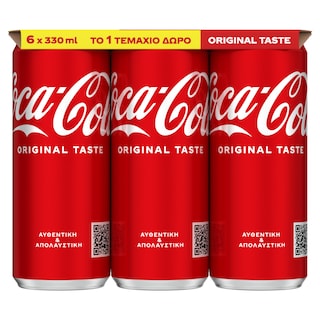 COCA COLA | Αναψυκτικό Cola Κουτί 6x330ml 5+1 Δώρο